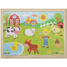 60 Piece Farm Wooden Tray Puzzle